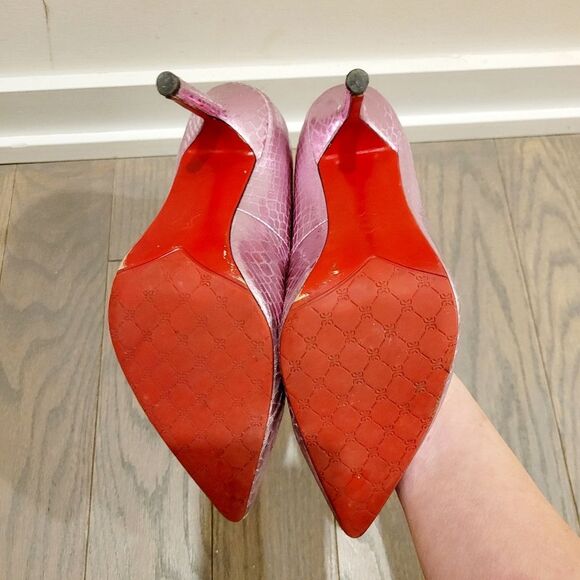 2/$20 Y2K Shiny Pink High Heels Shoes US 7.5 - Picture 9 of 13